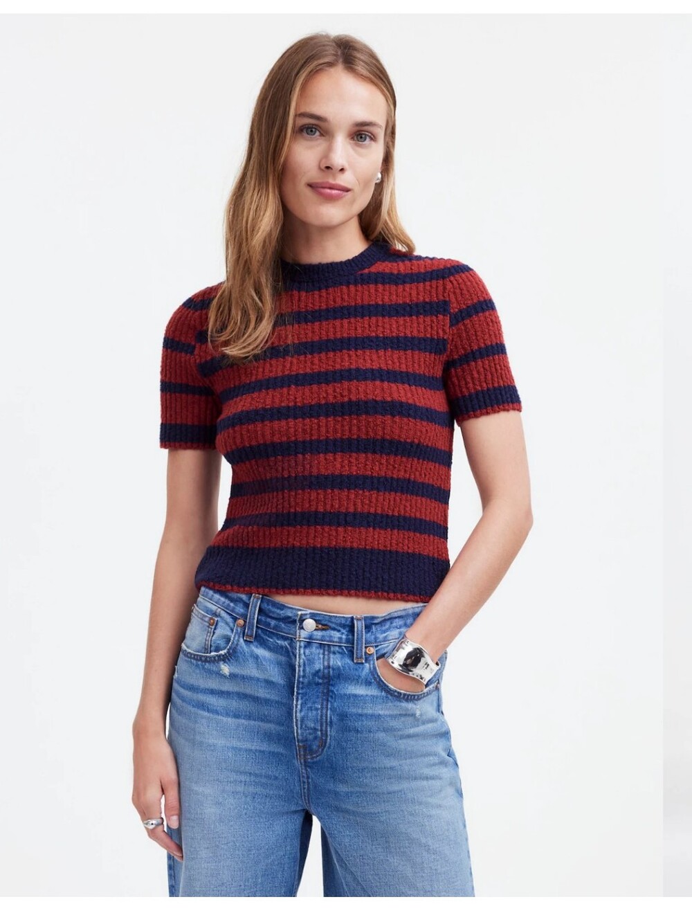 Madewell Boucle-Knit Crewneck Sweater Tee